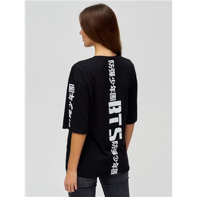 Женские футболки с надписями черного цвета 76017Ch