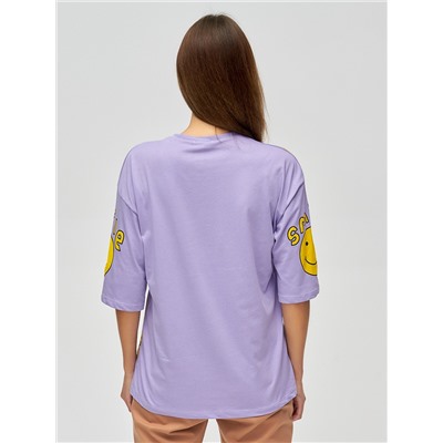 Женские футболки с надписями фиолетового цвета 76028F