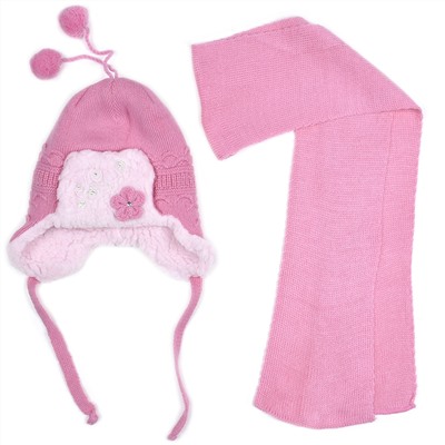 Комплект шапка шарф, детский 45615.23 (розовый)