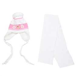 Комплект шапка шарф, детский 45611.52 (бело-розовый)