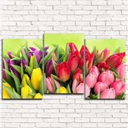 Модульная картина Тюльпаны в зеленом 3-1