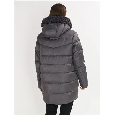 Куртка зимняя big size темно-серого цвета 72180TC