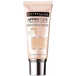 Тональный крем Maybelline Affinitone Vitamin E Совершенный тон, тон 03, светло бежевый.