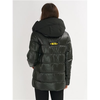 Куртка зимняя big size болотного цвета 72117Bt