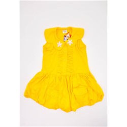 Платье детское однотонное с цветочной аппликацией арт. 284866