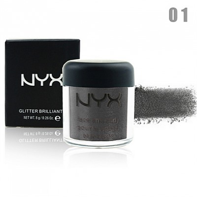 NYX GLITTER BRILLIANTS - №01, пигмент рассыпчатый для лица и тела 8 г