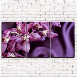Модульная картина Орхидеи на шелке 3-1