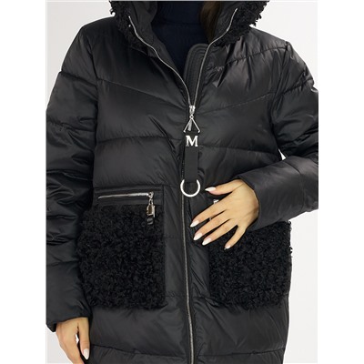 Куртка зимняя big size черного цвета 72180Ch