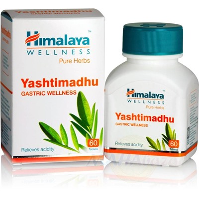 Yashtimadhu Himalaya Herbals Яштимадху Хималаи Хербалс 60 кап.при заболеваниях почек и мочевого пузыря, лихорадке, гастритах, болезнях легких