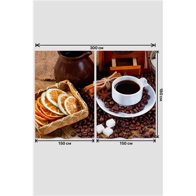 Фотошторы для кухни 10815 темно-коричневый (ед.)/300*180