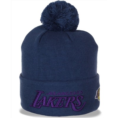 Молодежная шапка Lakers в спортивном стиле. Достойный выбор активных парней №4175