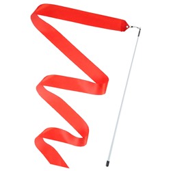 Лента гимнастическая с палочкой 4 м, цвет красный