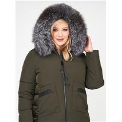 Куртка зимняя женская молодежная цвета хаки 92-955_8Kh