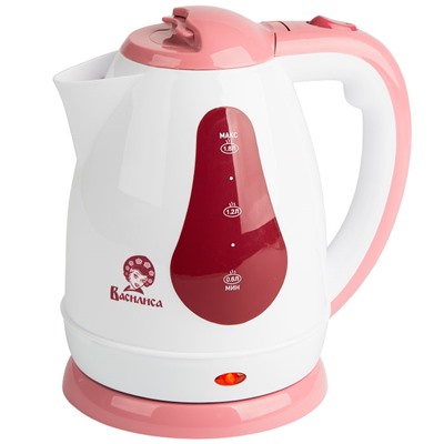 Чайник электрический 1,8л ВАСИЛИСА Т3-1500 белый с темно-розовым