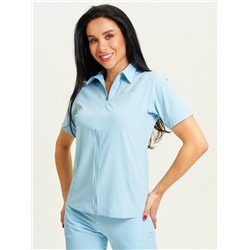 Спортивная футболка поло женская голубого цвета 33412Gl