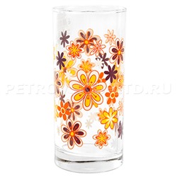 "Istanbul" Стакан стеклянный 290мл, д6см, h13,5см, оранжевые цветы (Россия)