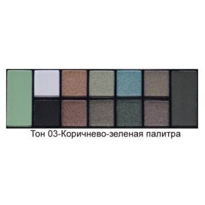 Триумф TF Набор теней 12цветов Color Palette Eyeshadow 03 коричнево-зеленая гамма 01051