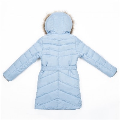 Пальто зимнее для девочки Лагуна голубое 229-20з Батик