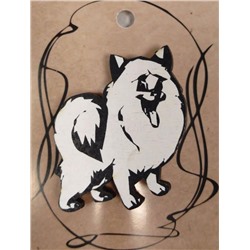 ЗН0014 Стильный деревянный значок "Собака"