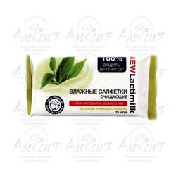 "Lactimilk" салфетки влажные очищающие био-экстракт зеленого чая и оливковое молочко 10*42 шт