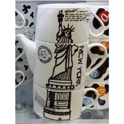97457 Подарочный набор Чайник с двумя кружками NEW YORK