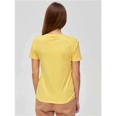 Женские футболки с принтом желтого цвета 1614J