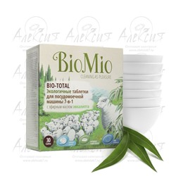 "BioMio" BIO-TOTAL Экологичные таблетки для посудомоечной машины с эф. м. ЭВКАЛИПТА 30 шт.