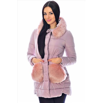 Зимняя куртка светло-розовая