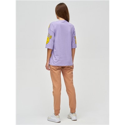 Женские футболки с надписями фиолетового цвета 76028F