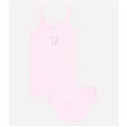 Комплект для девочки Crockid К 1111 нежно-розовый + цветочный луг