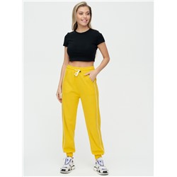 Спортивные брюки женские желтого цвета 1306J