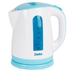 Чайник электрический 1,8л DELTA DL-1326 белый с голубым (Р)