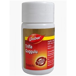 Трифала Гуггул (Dabur), 40 таб. Дабур Аюрведическое общеукрепляющее средство, оказывает очищающий и омалаживающий эффект на весь организм