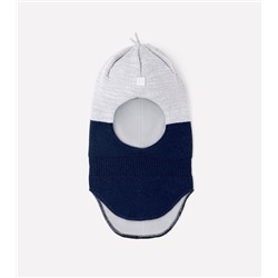 Шапка-шлем детский Crockid КВ 20033/20ш светло-серый меланж, темно-синий